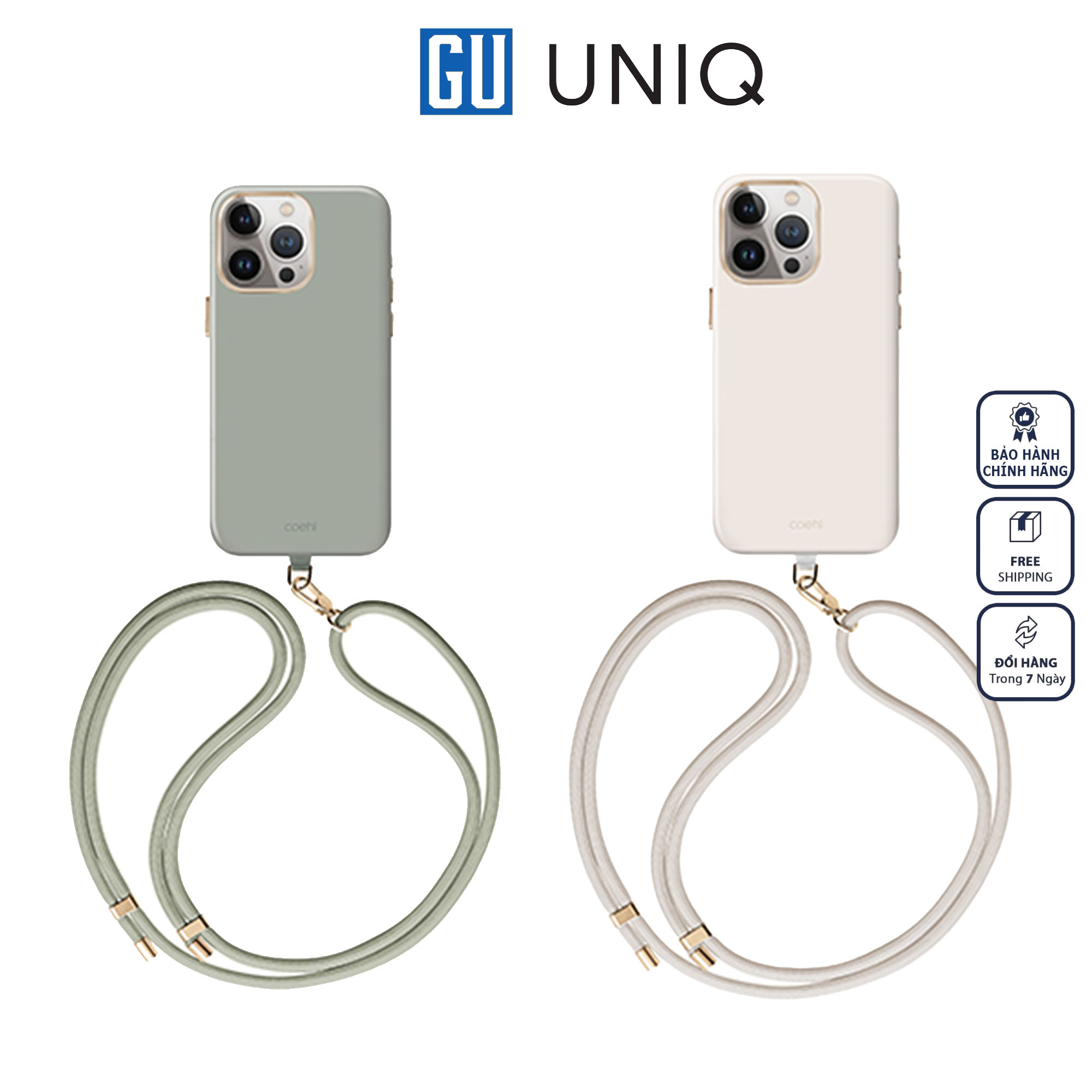 Ốp UNIQ Coehl Magnetic Charging Creme Dành Cho iPhone 15 Pro Max Tích Hợp Với Sạc Không Dây Từ Tính Hàng Chính Hãng