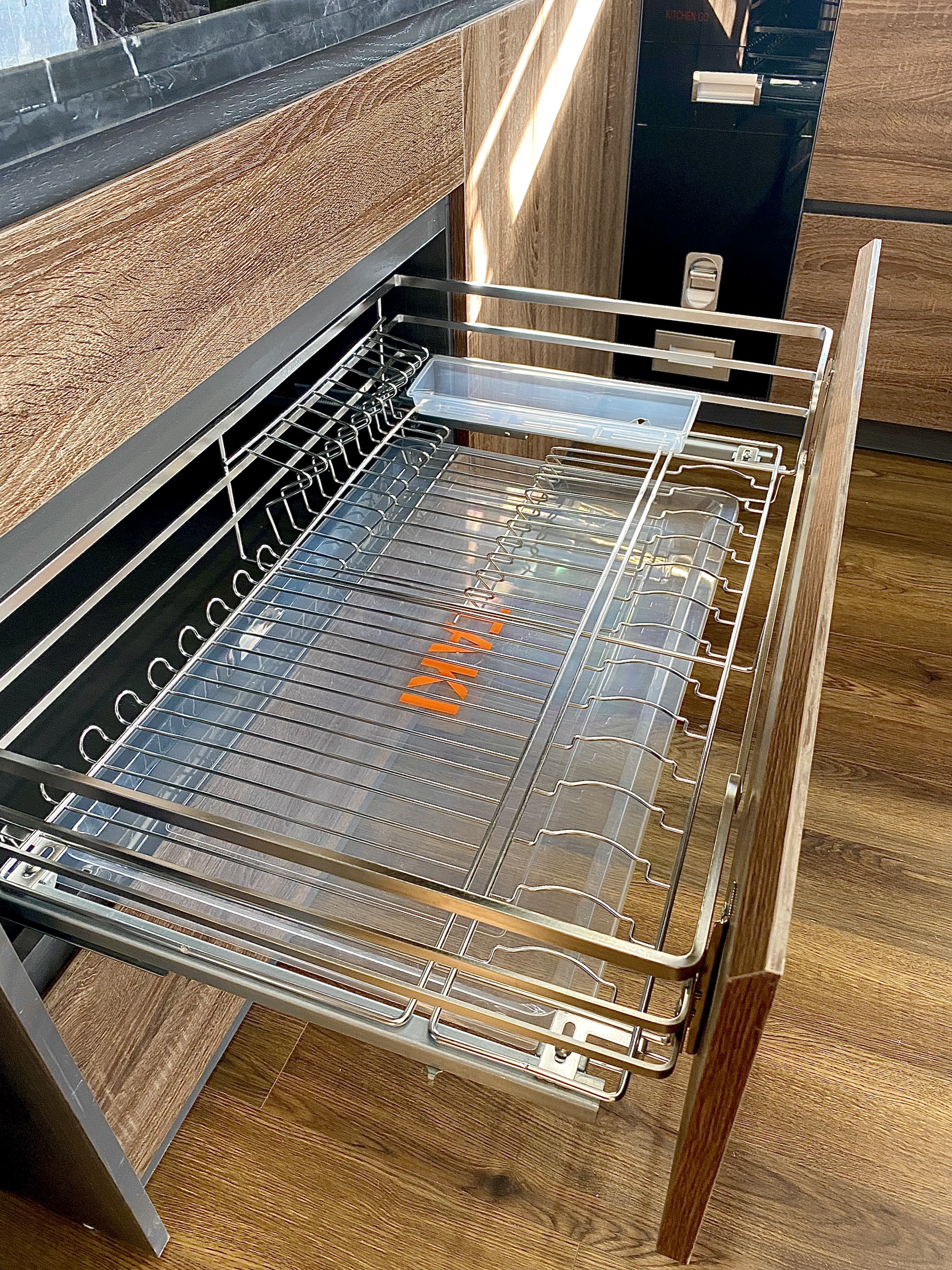 Giá Úp Bát Đĩa, Kệ Đa Năng Tủ Bếp Dưới NAN DẸT INOX 304 Ray Âm Giảm Chấn Cao Cấp - Bảo Hành Vĩnh Viễn - Có Thợ Lắp Đặt