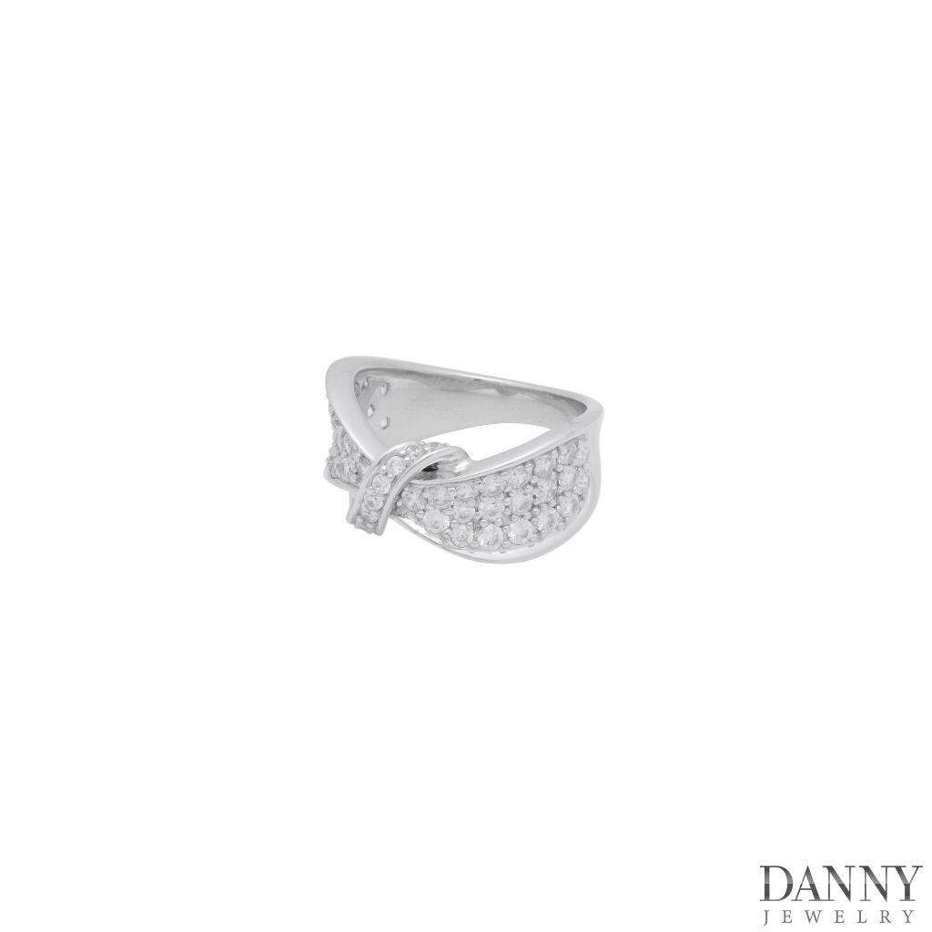 Nhẫn Nữ Danny Jewelry Bạc 925 Xi Rhodium Đính Đá CZ Thời Trang Hình Nơ KI2GZ001