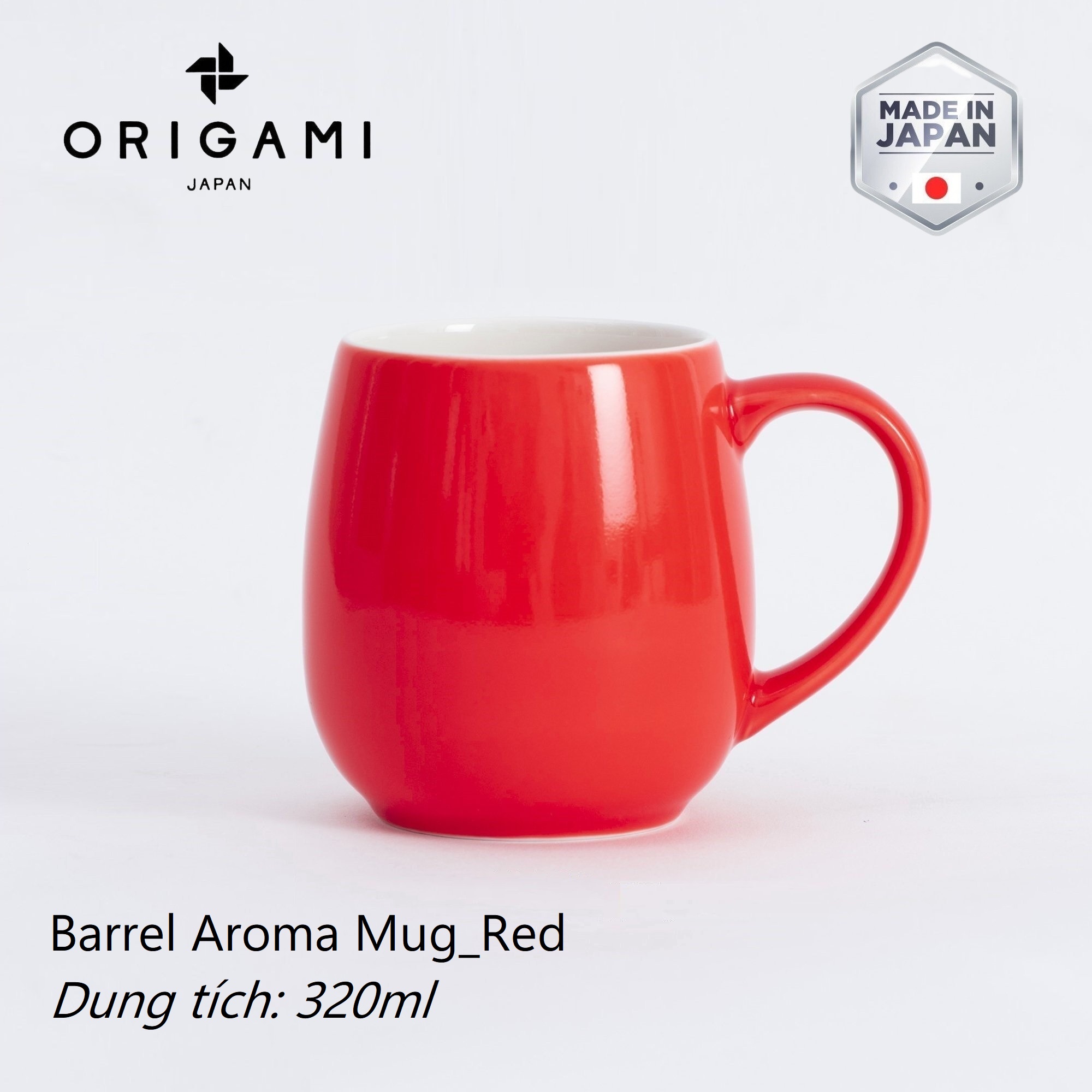 Ly sứ uống trà cà phê Origami Barrel Aroma Mug 320ml