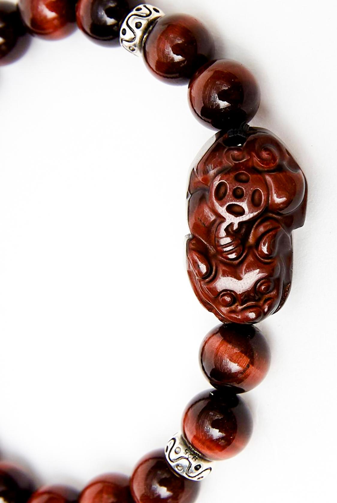 Vòng tay đá thạch anh mắt hổ nâu đỏ phối tỳ hưu đá 8mm mệnh hỏa, thổ - Ngọc Quý Gemstones
