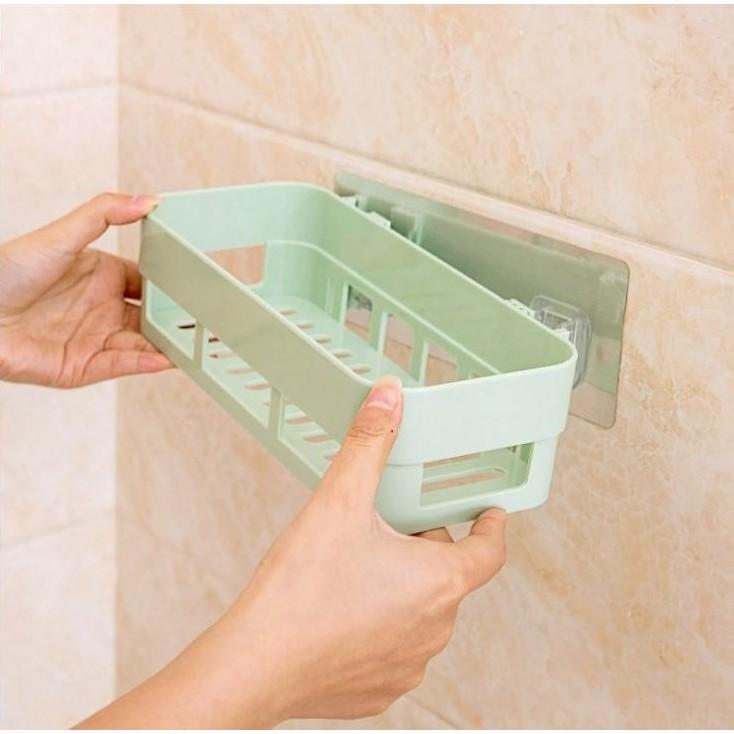 Kệ Nhựa Dán Tường Nhà Tắm, Nhà Bếp Để Đồ Đa Năng Chịu Lực