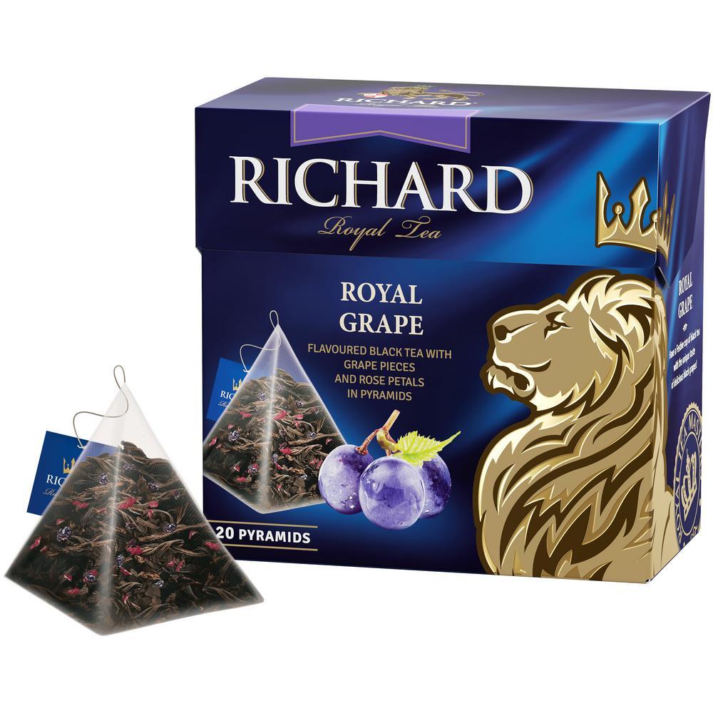 Trà Đen Ceylon Túi Lọc Thượng Hạng Hiệu Richard Hương Nho Và Cánh Hoa Hồng – Tea Richard Royal Grape