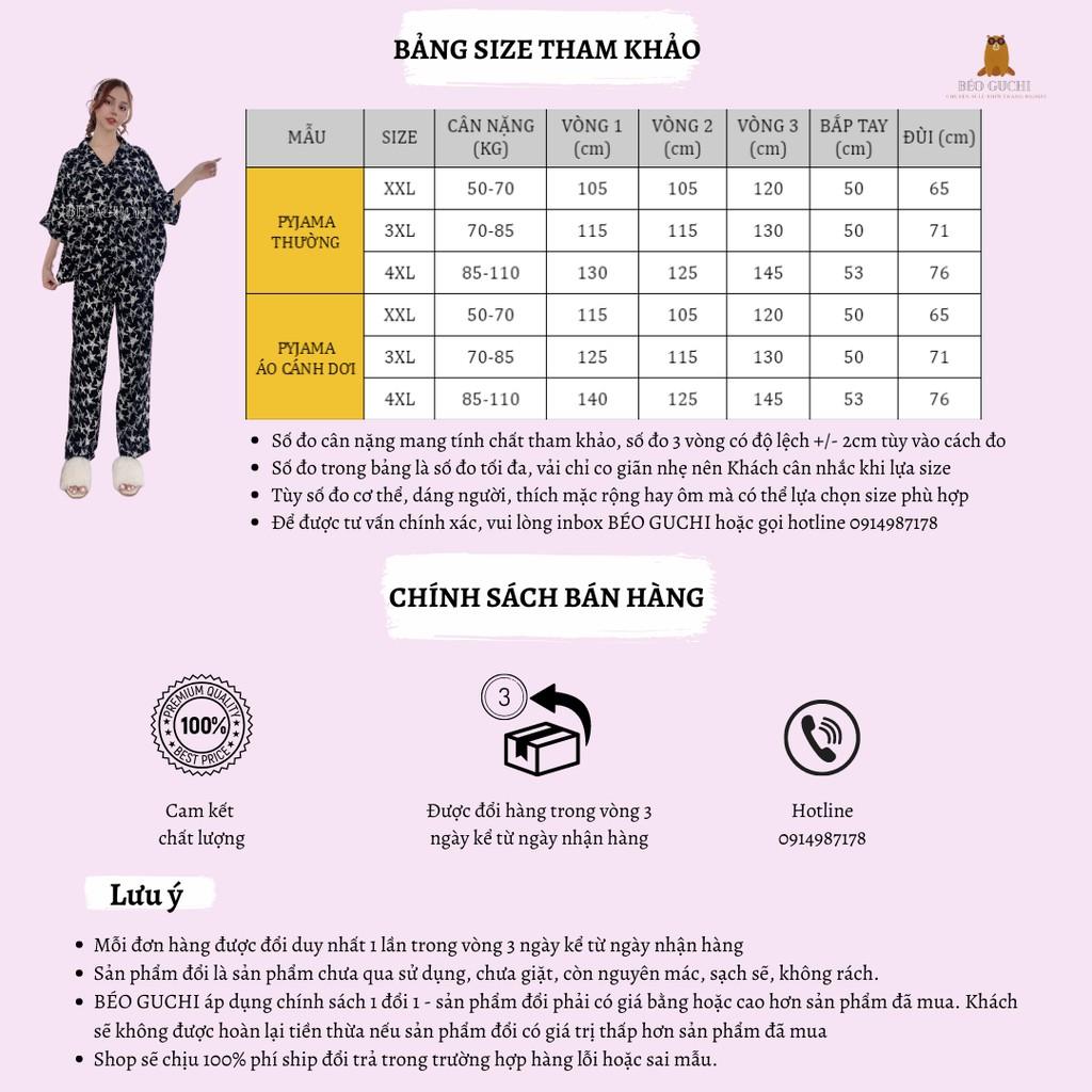 Dài cánh dơi Bigsize Pijama 50-110kg Lụa Hàn cao cấp - Đồ bộ nữ đồ ngủ mặc nhà xịn