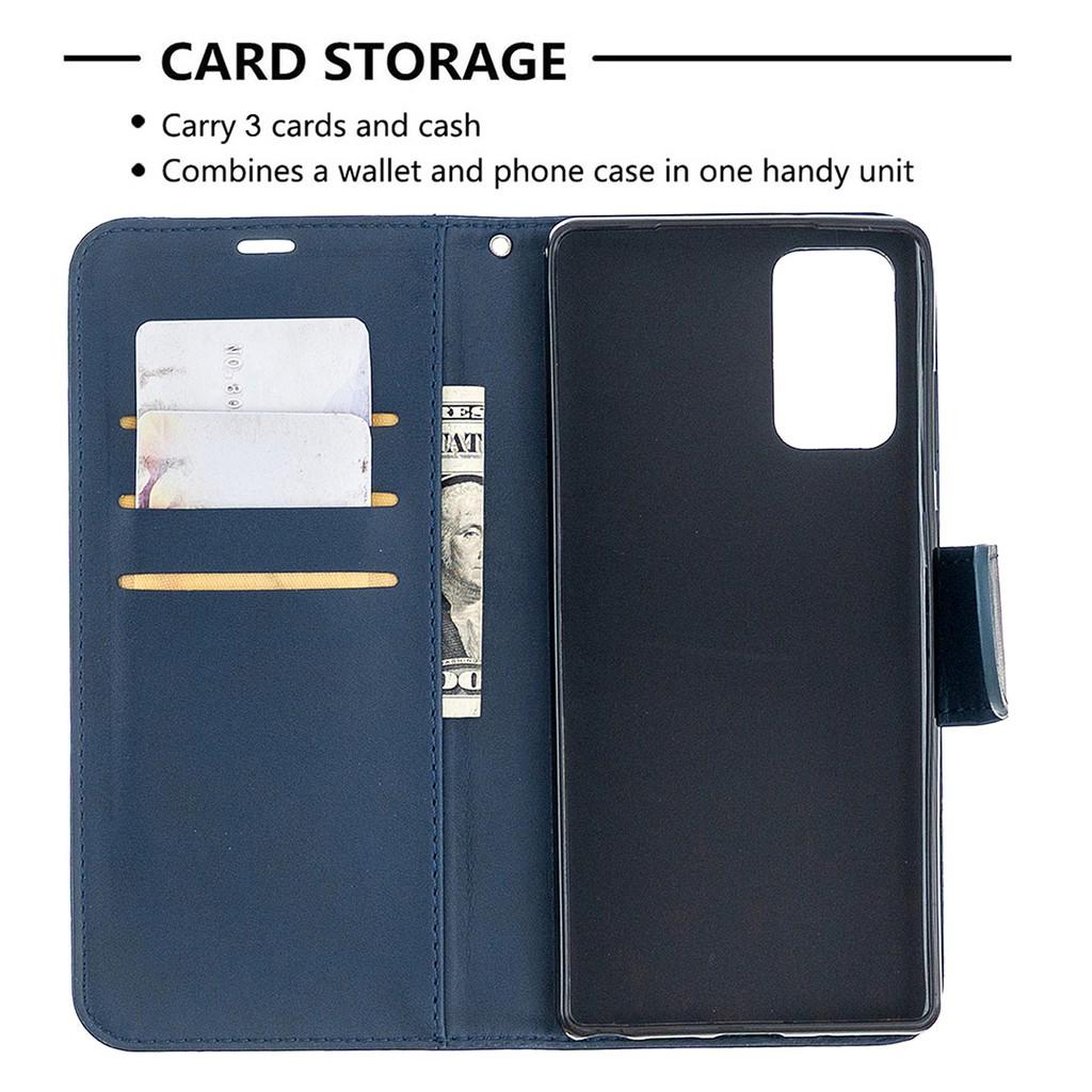 Ốp lưng điện thoại dạng ví da lật có ngăn đựng thẻ cho Oppo A52 A72 A92 A5 A9 A31 A81 Realme 6 Pro C11