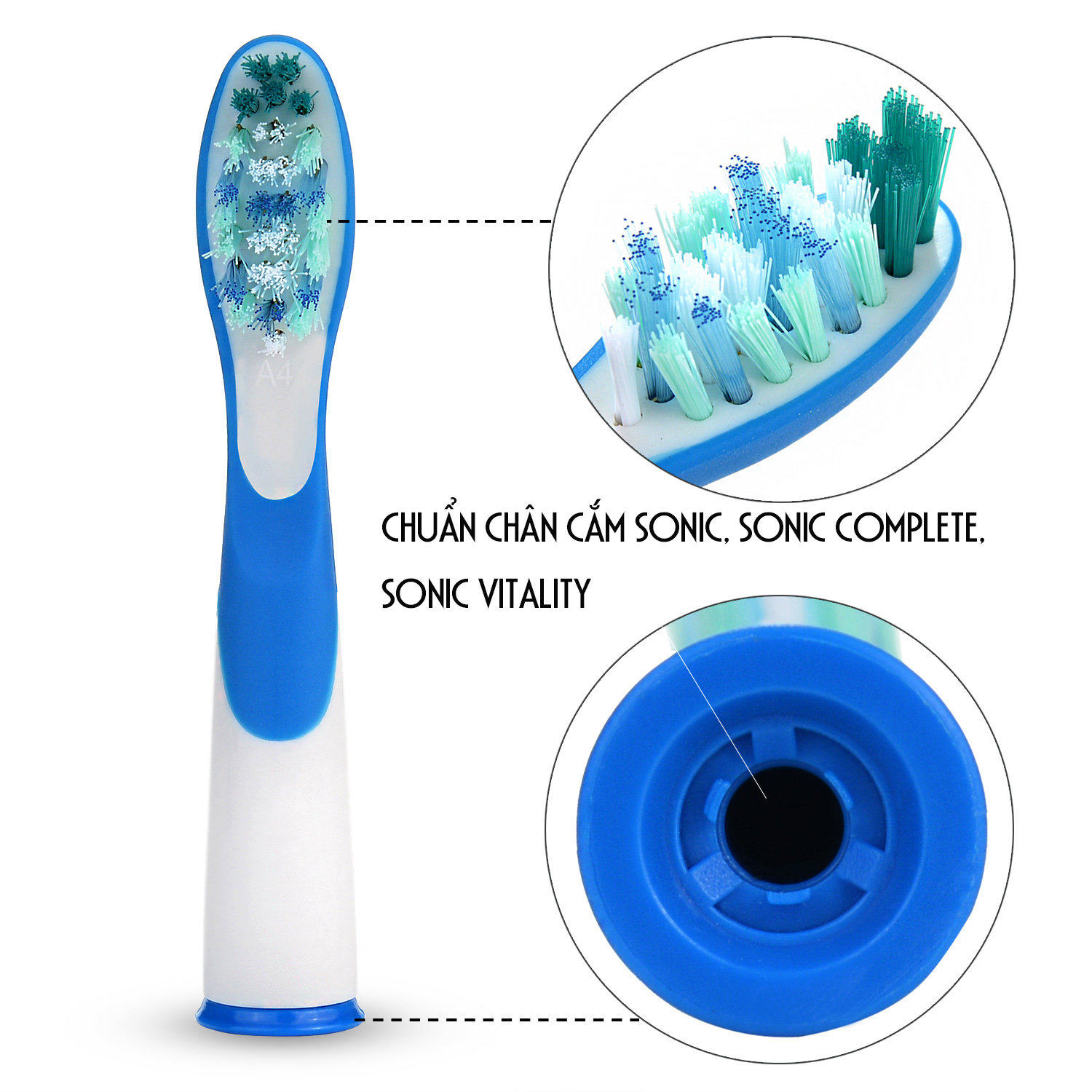 Bộ 4 Đầu Bàn Chải Đánh Răng điện SR12A.18A cho các dòng máy Braun Oral B Sonic, Sonic Complete và Sonic Vitaliy