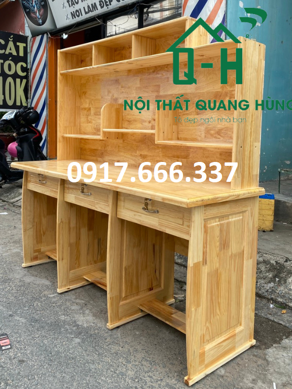 BÀN HỌC SINH GỖ THÔNG - 3 CHỔ NGỒI DÀNH CHO BÉ