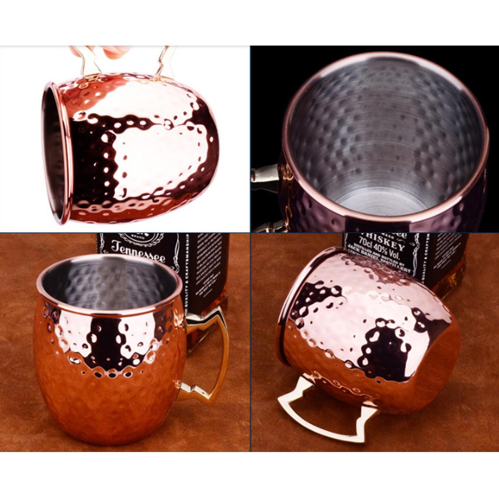 5 Pieces Stainless Steel Moscow Cup 530ml Coffee Cocktail Wine Drinking Gift