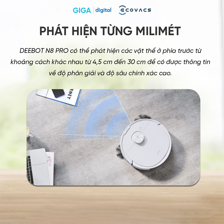 Robot hút bụi lau nhà ECOVACS Deebot OZMO N8 Pro - Bản quốc tế - Hàng Chính Hãng