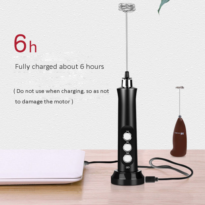 Máy đánh trứng, tạo bọt 3 trong 1 tích hợp cổng sạc USB EW-071 công suất 2.5W, pin sạc 1200 mAh