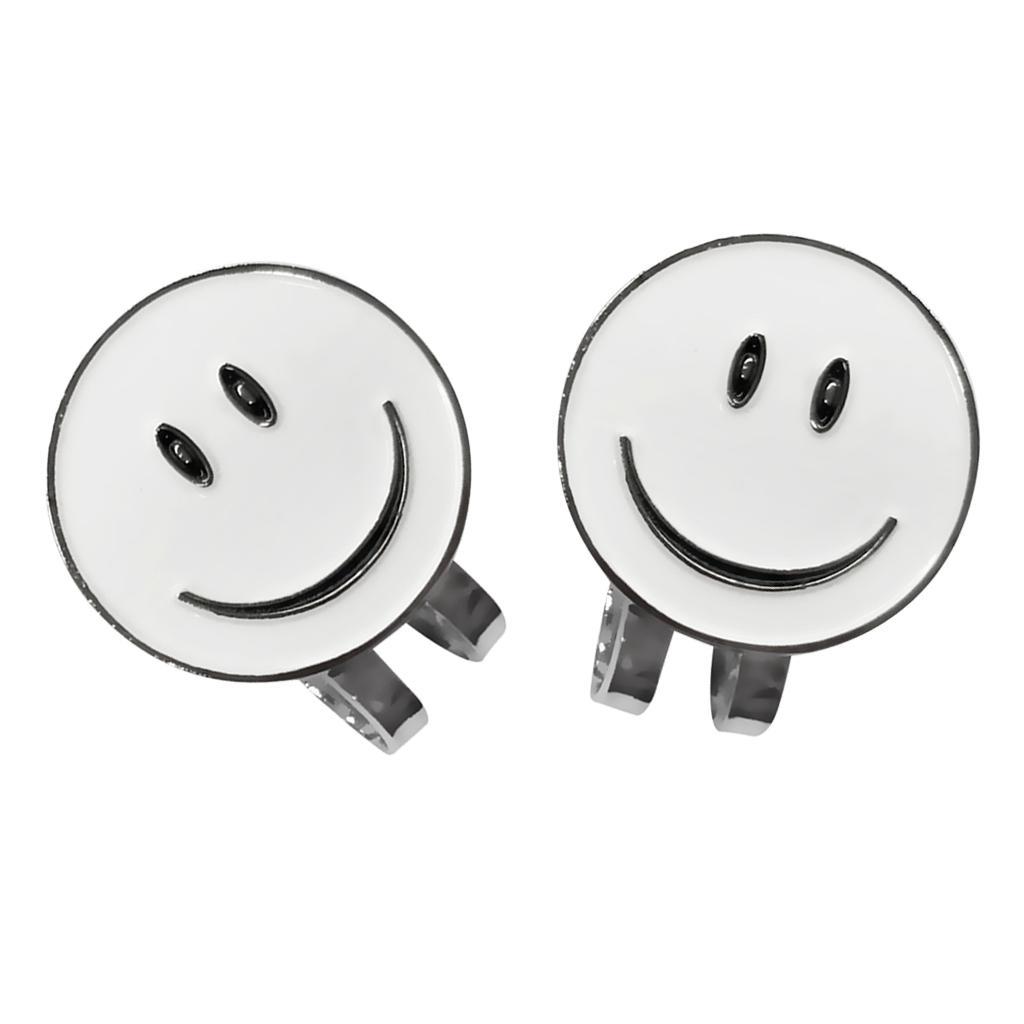 2 Pieces White   Golf Ball Marker With  Hat Clip Golf Gift