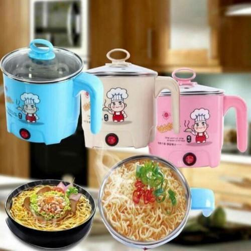Nồi ca nấu mì - lẩu mini đa năng tặng kèm vĩ hấp trứng tiện dụng