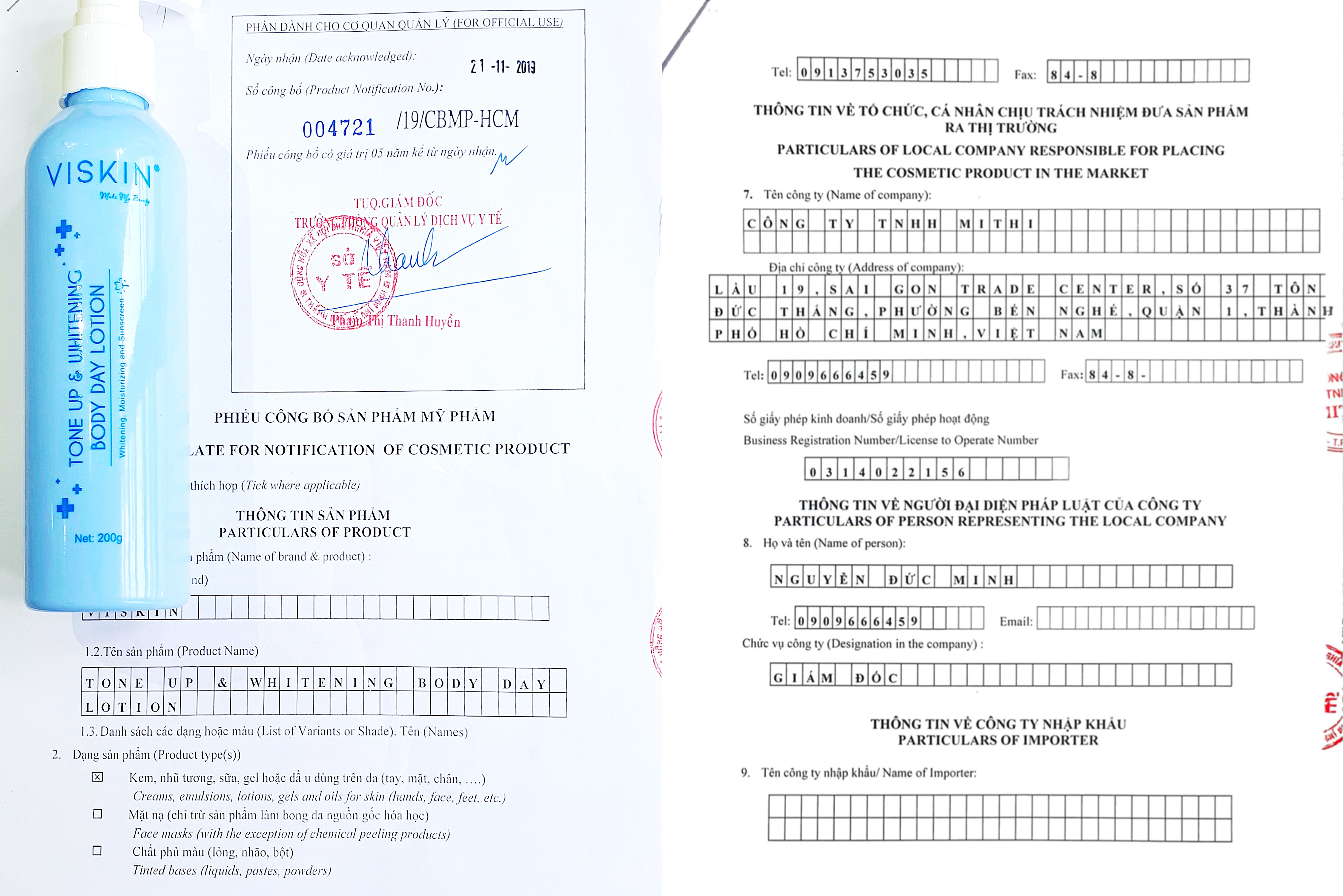 SỮA DƯỠNG THỂ NÂNG TÔNG DA VISKIN BAN NGÀY