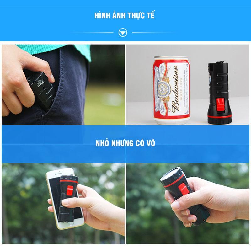 Đèn Pin Cầm Tay Bỏ Túi Siêu Sáng Mini Tích Hợp 3 Bóng Đèn Led Sáng Cự Li Xa