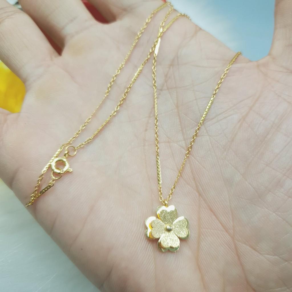 Dây Trúc Nhỏ 4 Lá May Mắn Titanium Cao Cấp