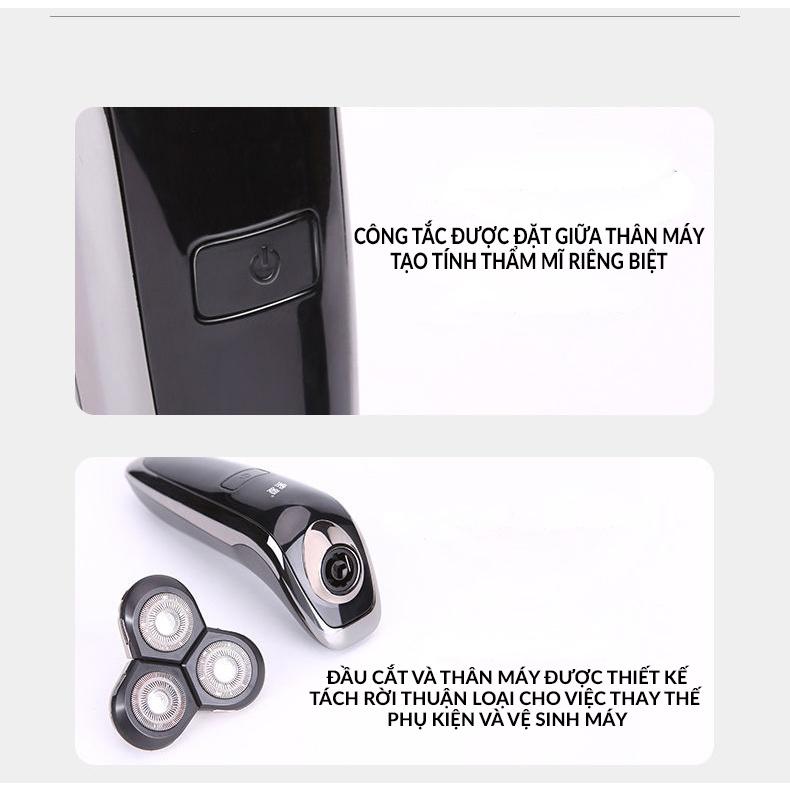 Máy Cạo Râu Cao Cấp 4d Shaver , Máy Cạo Râu Đa Năng Cầm Tay 3 Lưỡi Kép,Dao Cạo Êm,Chống Nước,Sạc Pin Nhanh