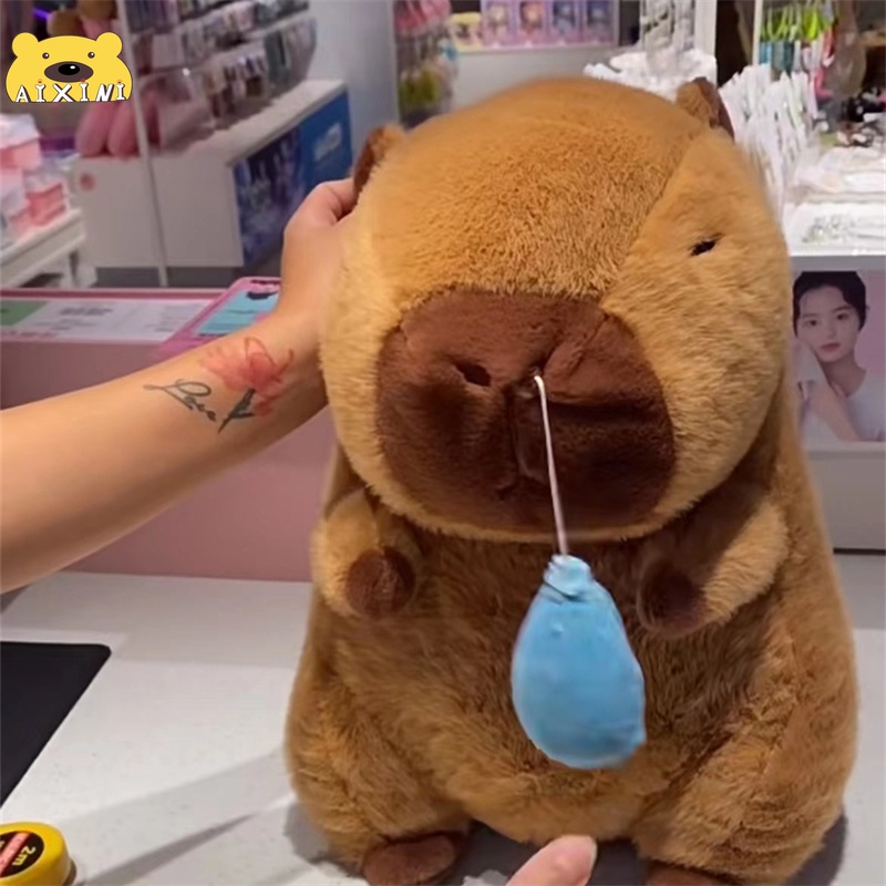 Thú nhồi bông Capybara chảy nước mũi êm mịn dễ thương cao cấp - Size từ 25cm đến 90cm - Quà tặng gấu bông Capybara nhồi bông dễ thương - Gối ôm mềm mịn cho bé