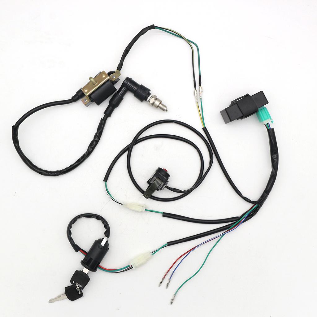 Wiring Loom Harness Kill Switch Ignition Coil CDI For 50cc-160cc Dirt Bike ATV