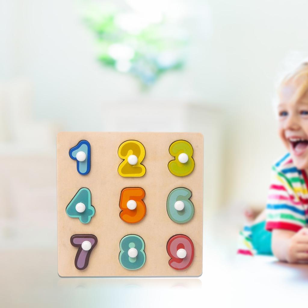 Wooden Sensory Toys Peg Puzzle Board Shapes Matching Knob Puzzles for Kids Early Education