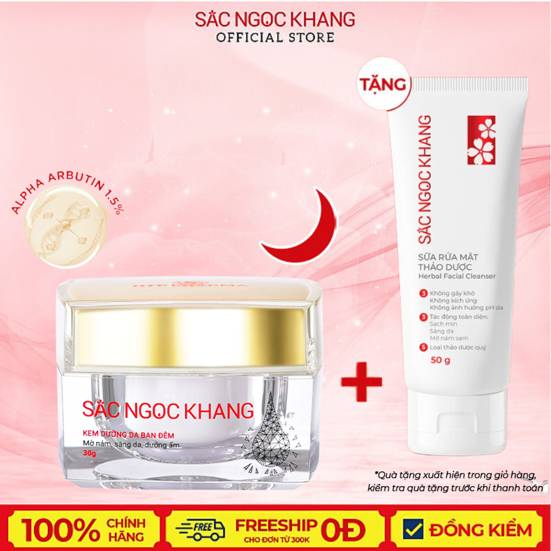 Kem Dưỡng Da Ban Đêm Sắc Ngọc Khang 30G Giúp Dưỡng Ẩm, Hỗ Trợ Mờ Thâm Nám, Sạm, Tàn Nhang