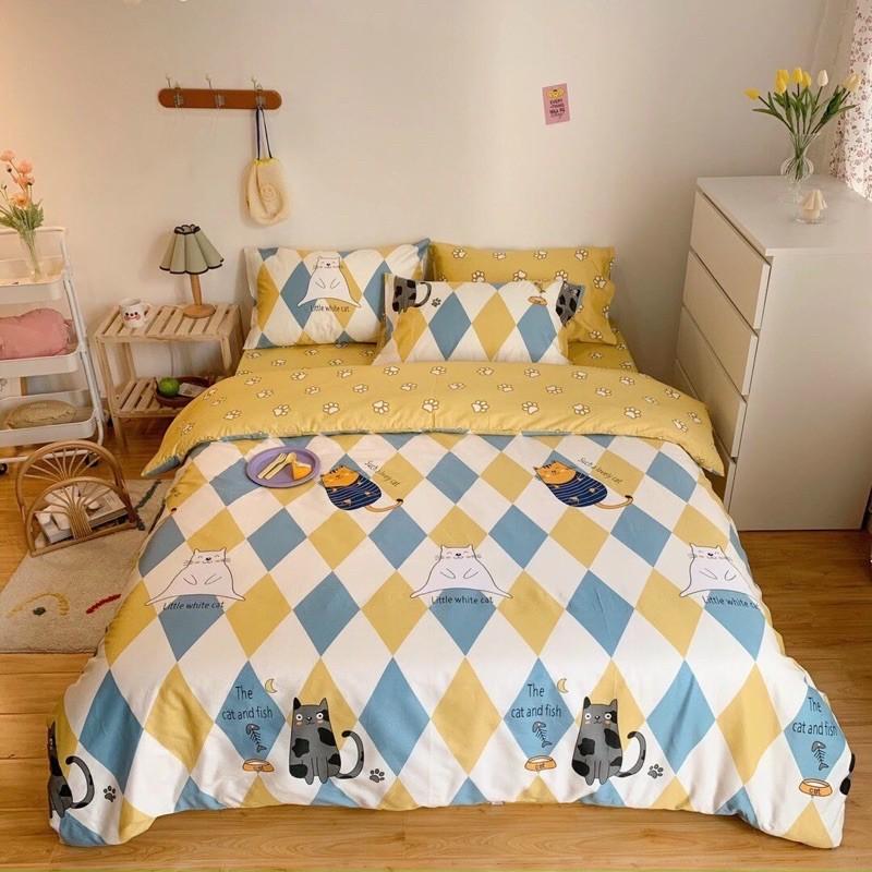 Set Cotton Living 100% cotton Hàng nhập khẩu Cao Cấp 4 Món Hoạ Tiết Đáng Yêu