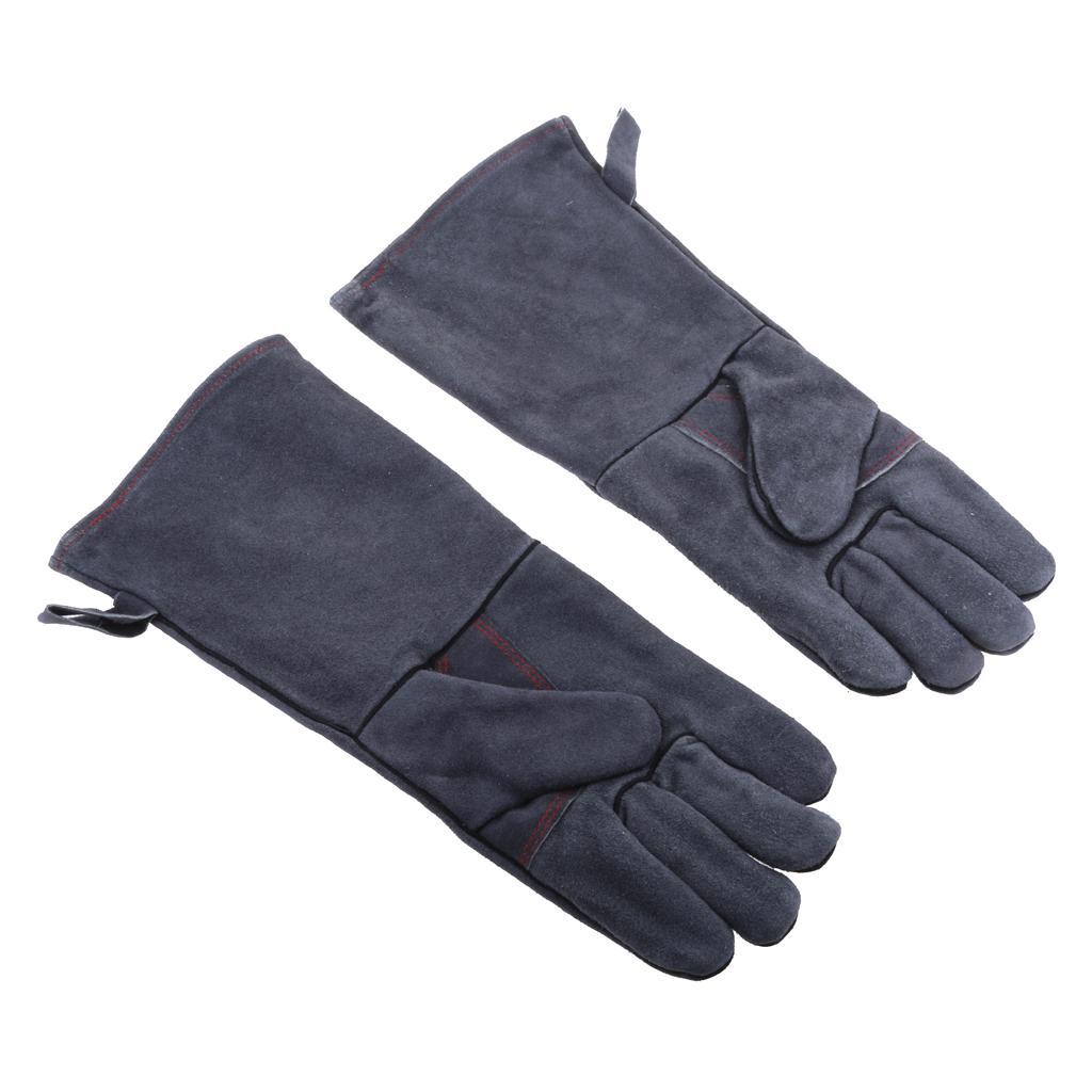 Grey Welding Gloves Heat Resistant Welder Gloves Working Safety Workwear