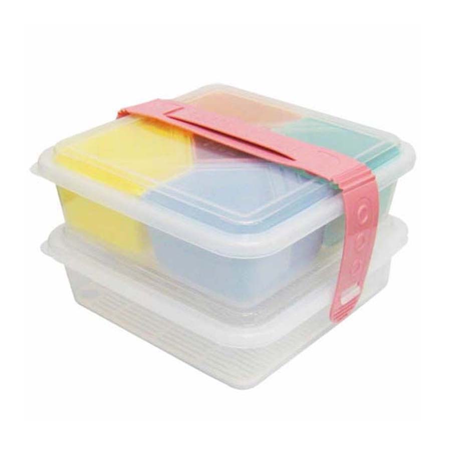 Set 2 hộp đựng cơm văn phòng nhiều ngăn tiện lợi - Nội Địa Nhật Bản