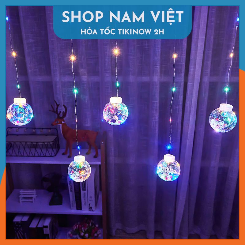 Dây Led Rèm Quả Cầu Tuyết Trang Trí Giáng Sinh, Noel - Chính Hãng NAVIVU