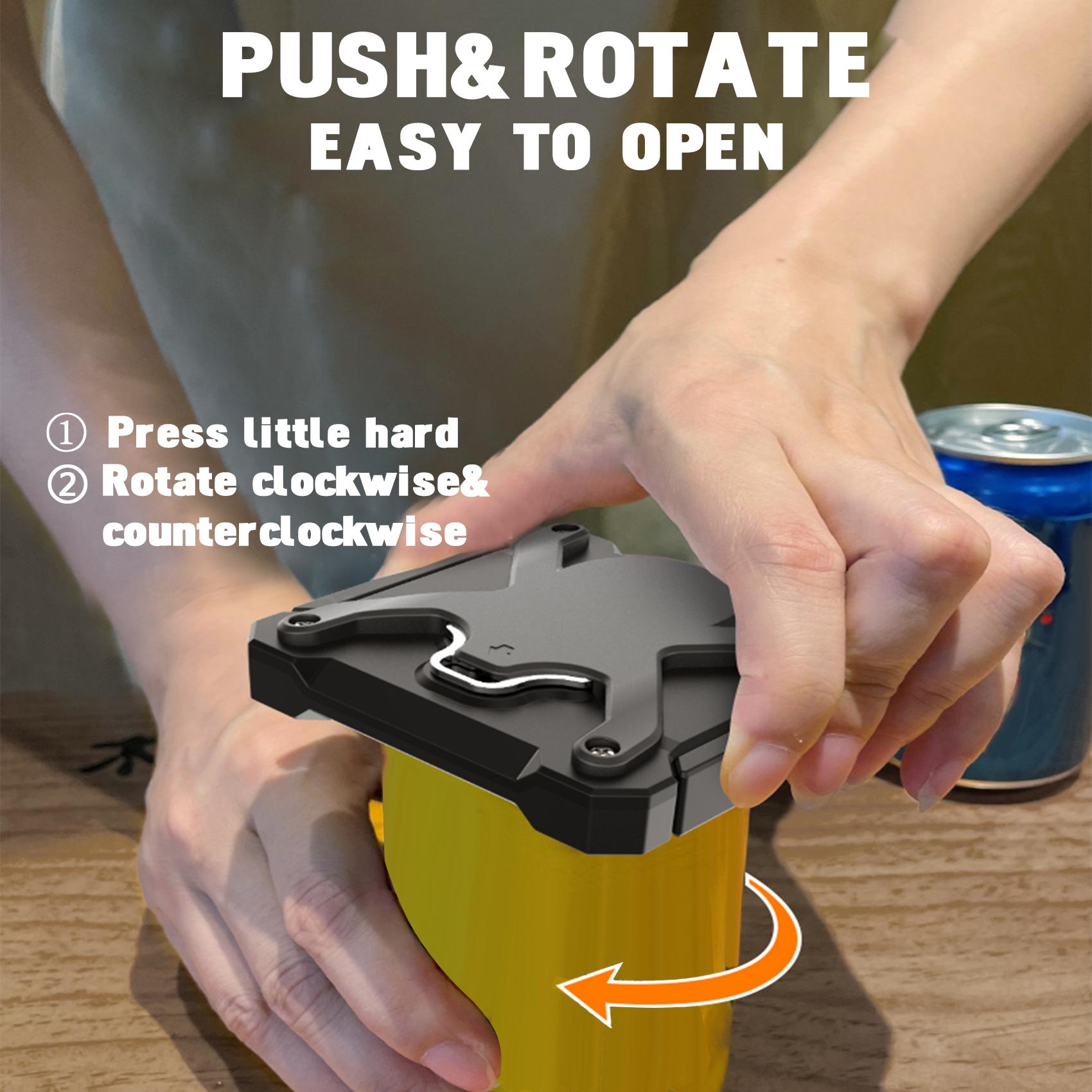 2-in-1 Can Opener Flat Bottle Opener Grippy Portable Beer-Bottle Opener Jar Opener Easy to Open|3 Color Optional