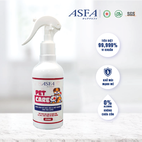 [Combo 2 Chai] Xịt Khử Mùi, Diệt Khuẩn An Toàn Cho Thú Cưng ASFA Pet Care 250ml