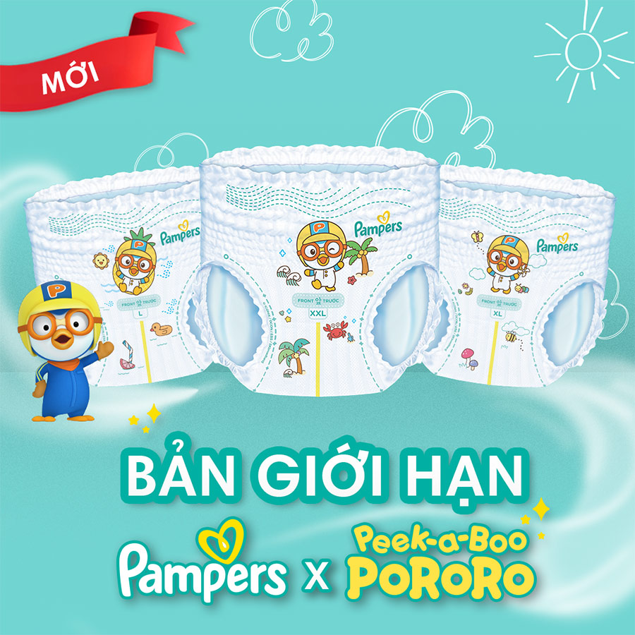 Combo 3 Tã/ Bỉm Quần PAMPERS Giữ Dáng Gói Đại Size M/ L/ XL / XXL , Chống Xệ