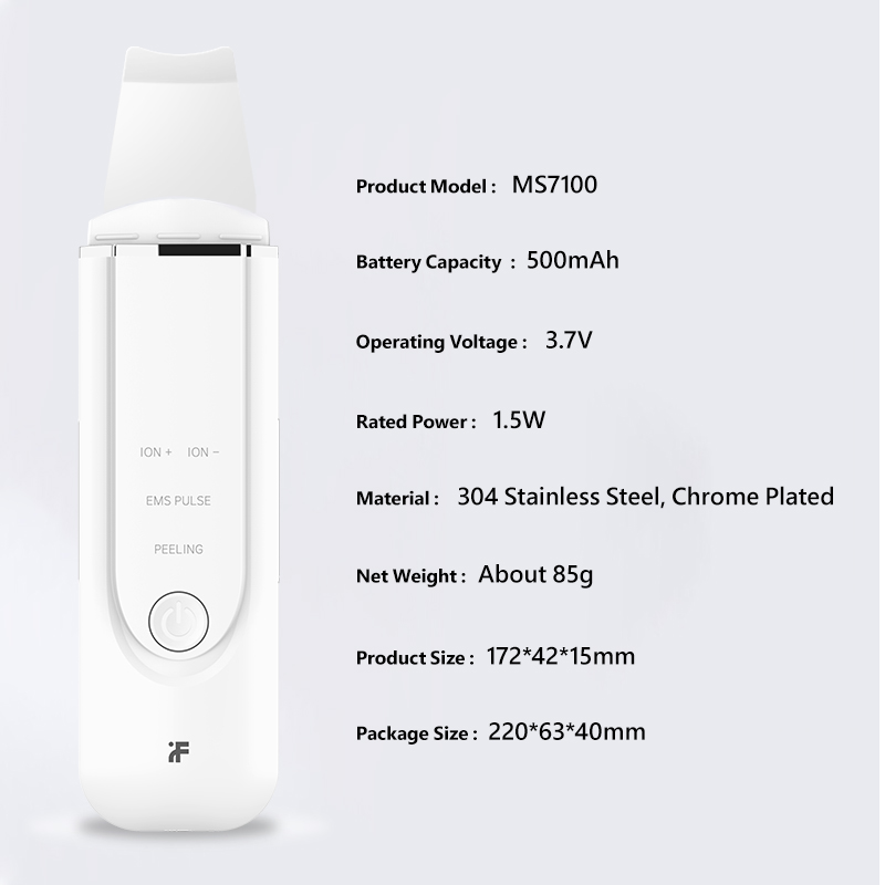 Xiaomi InFace Ultrasonic Facial Scrubber Cleaner Ion Acne Blackhead Remover Peeling Shovel Cleaner Facial Massager