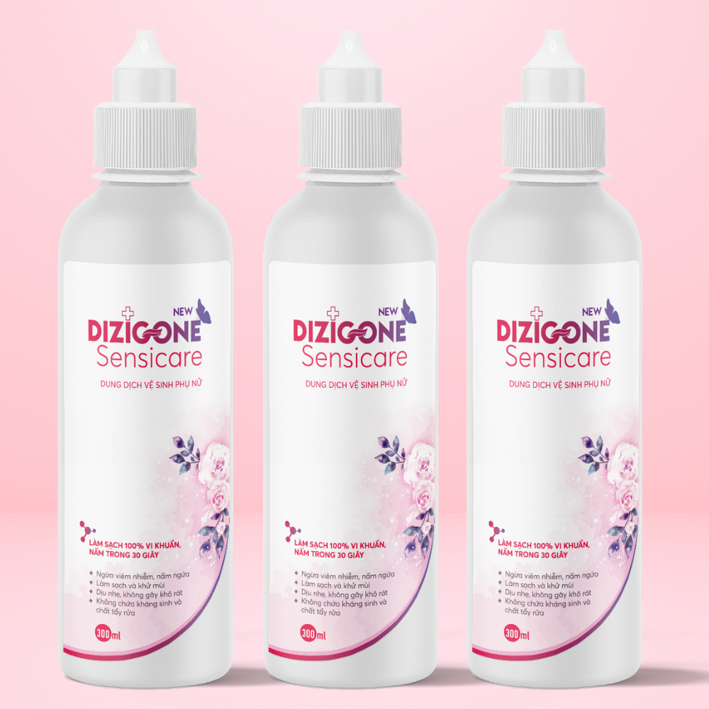 COMBO 3 Dung dịch vệ sinh phụ nữ DIZIGONE Sensicare 300ml: Hết ngứa, giảm khí hư, khử mùi hôi