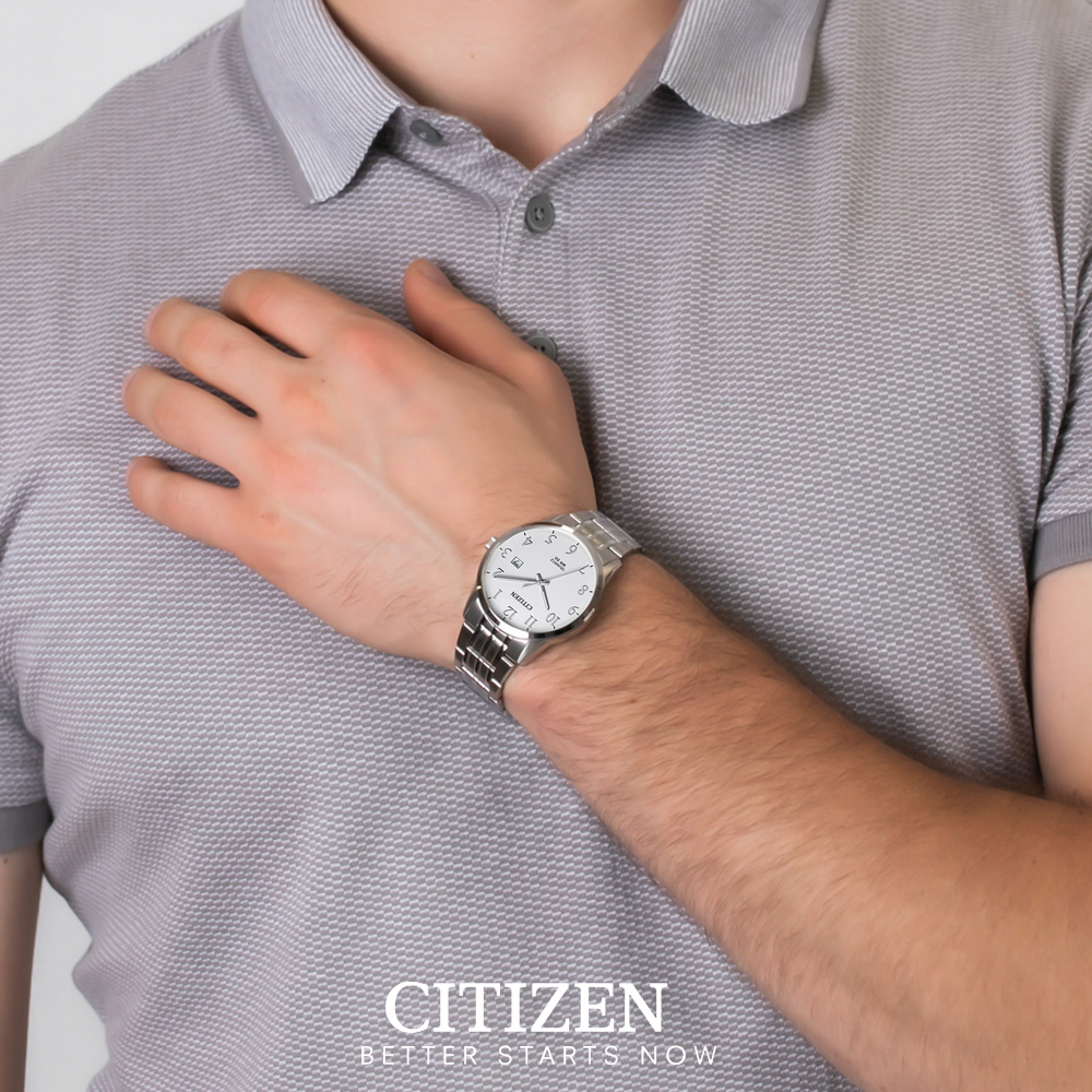 Đồng Hồ Nam Citizen Dây Thép Không Gỉ BI5008-51A - Mặt Trắng (39mm)