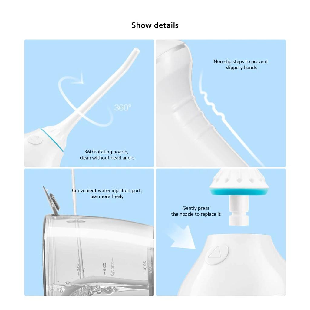 Máy Tăm Nước Xiaomi Dr.Bei Sạc Qua USB Dung Tích Bình Nước 300ml Có 3 Chế Độ Sử Dụng Với Mức Độ Không Thấm Nước IPX7