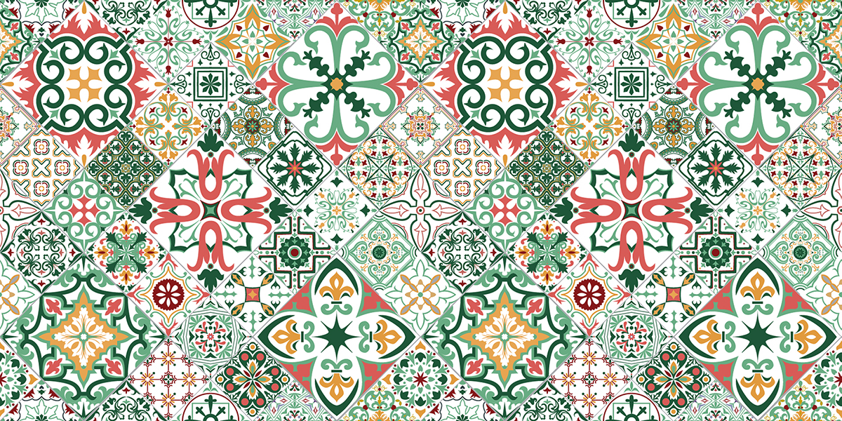 Set 2 ô decal gạch bông 60x60 - KT 60x120cm - Ms: KT20