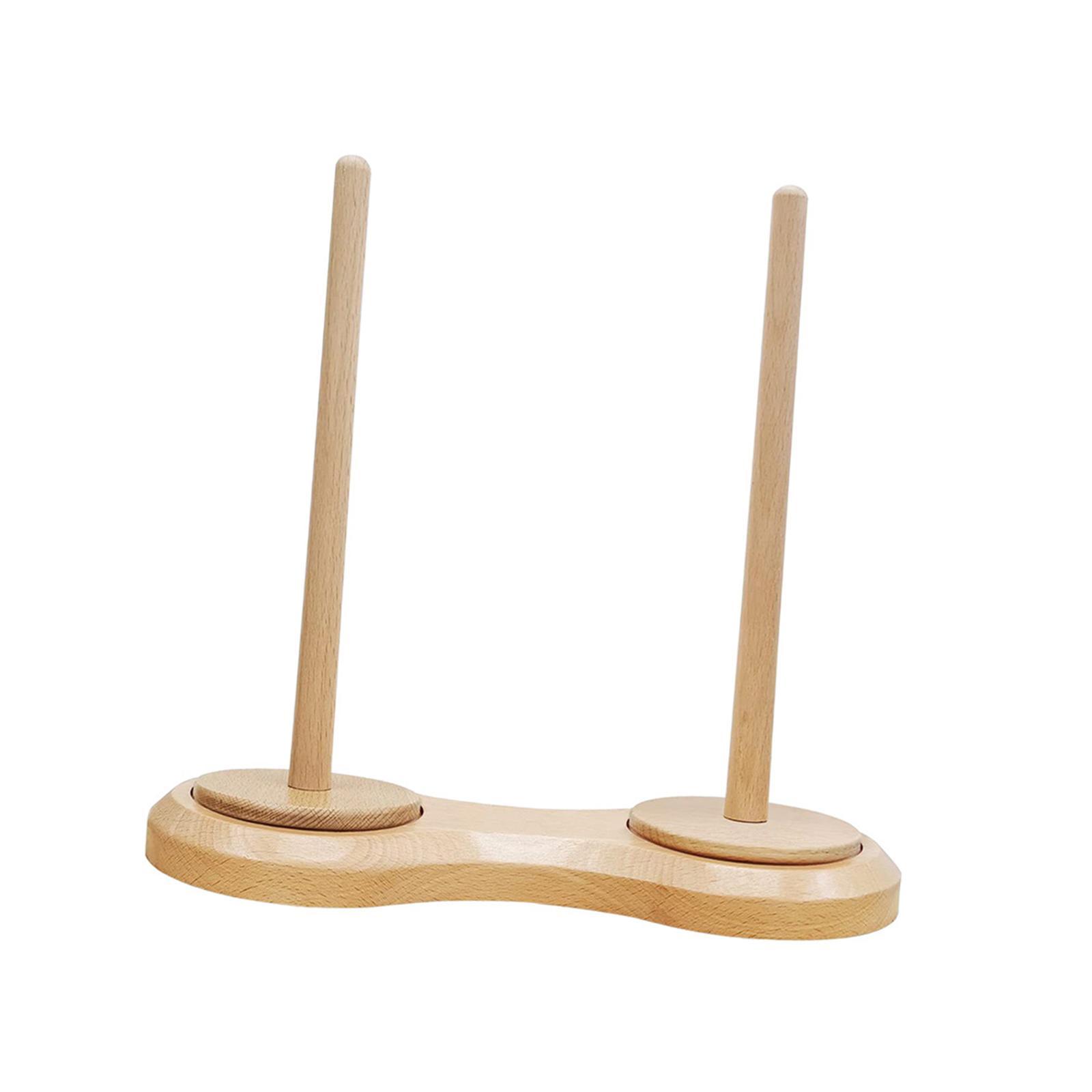 Wooden Yarn Ball Holder Hold 2 yarns Sewing Accessory for Mother Wife Sister