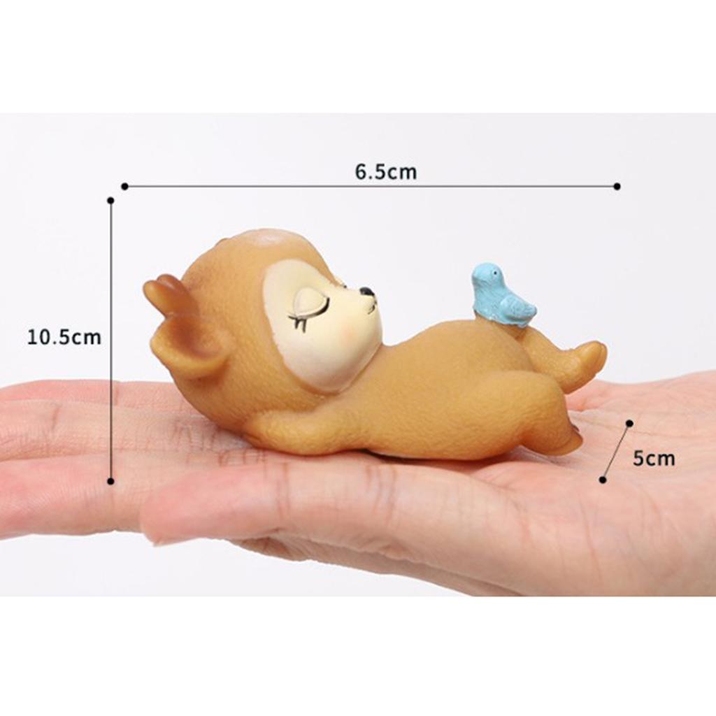 Deer Figurines Toys Home Decor Resin Ornament Cake Topper Party Desktop Decoration for Birthday Gifts
