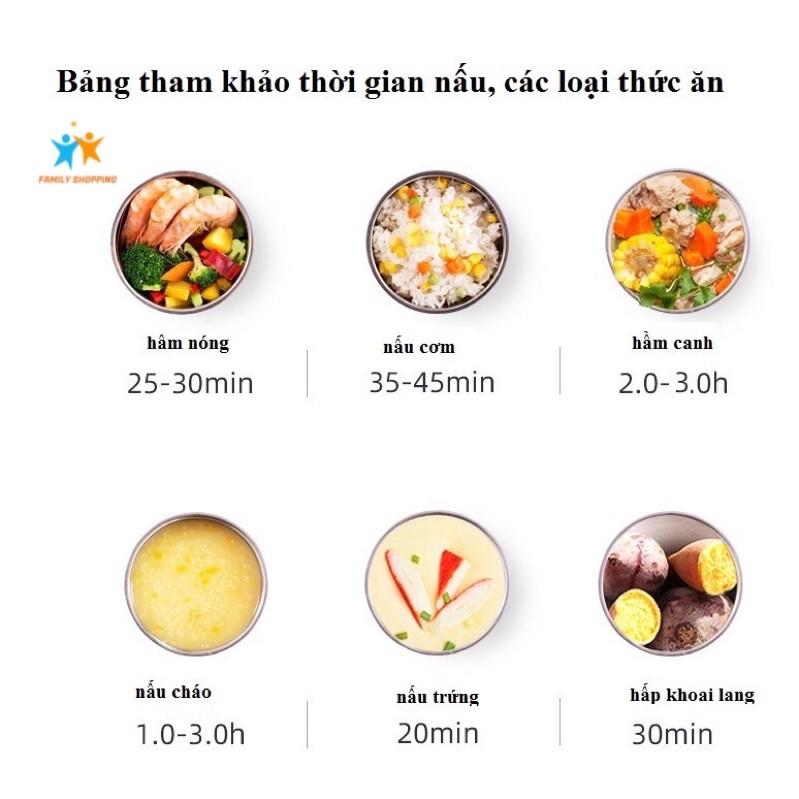 Hộp cơm cắm điện văn phòng Lunch Box tự nấu hộp cơm hâm nóng thức ăn 2 tầng 4 khay inox 304 có nắp chống tràn