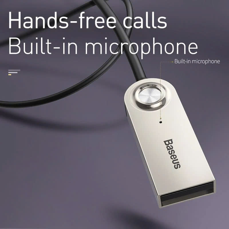 Bộ chuyển âm thanh không dây BASEUS BA01 Wireless Bluetooth Transmitter Stereo ( Audio/ Music Bluetooth Receiver to AUX 3.5mm Out Cable) [hàng chính hãng]