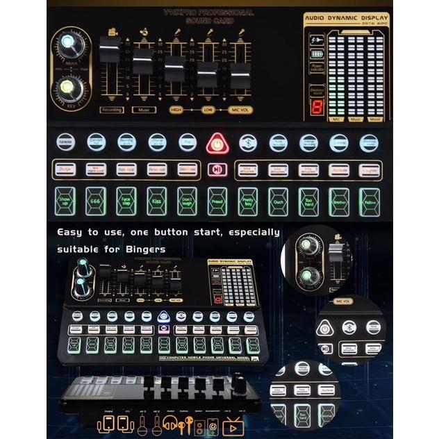 Bộ điều chỉnh âm thanh chuyên nghiệp hỗ trợ LiveStream Streamer Karaoke AUDIO Soundcard Pro