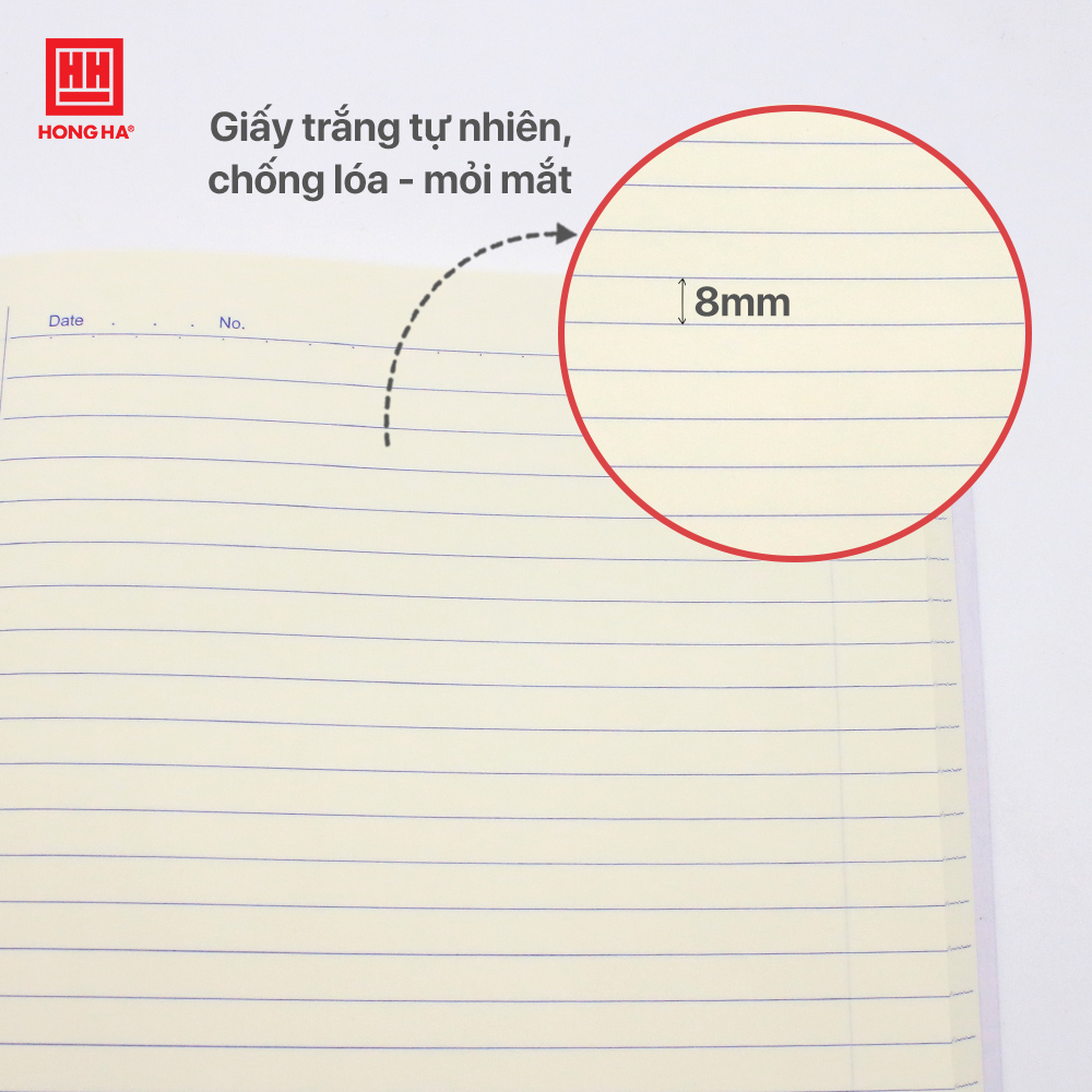Vở kẻ ngang bìa cứng  A4, Sổ may gáy bìa bồi 300 trang Hồng Hà Lesson định lượng 70gsm - 4647