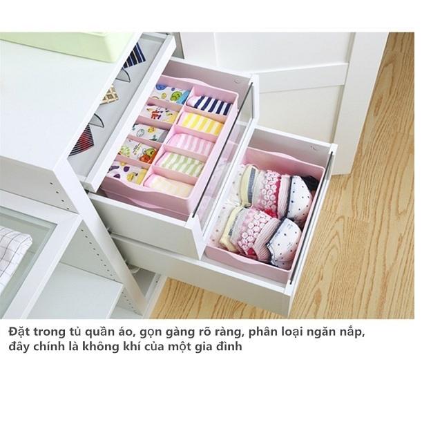 Khay Nhựa Đựng Tất,Đồ Lót 10 Ngăn - Màu Ngấu NHiên