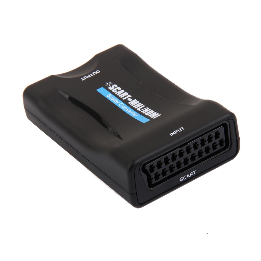 SCART to 1080P HDMI Audio Converter Scaler Box with Cable for HDTV HD Monitor + Hdmi To Scart Converter