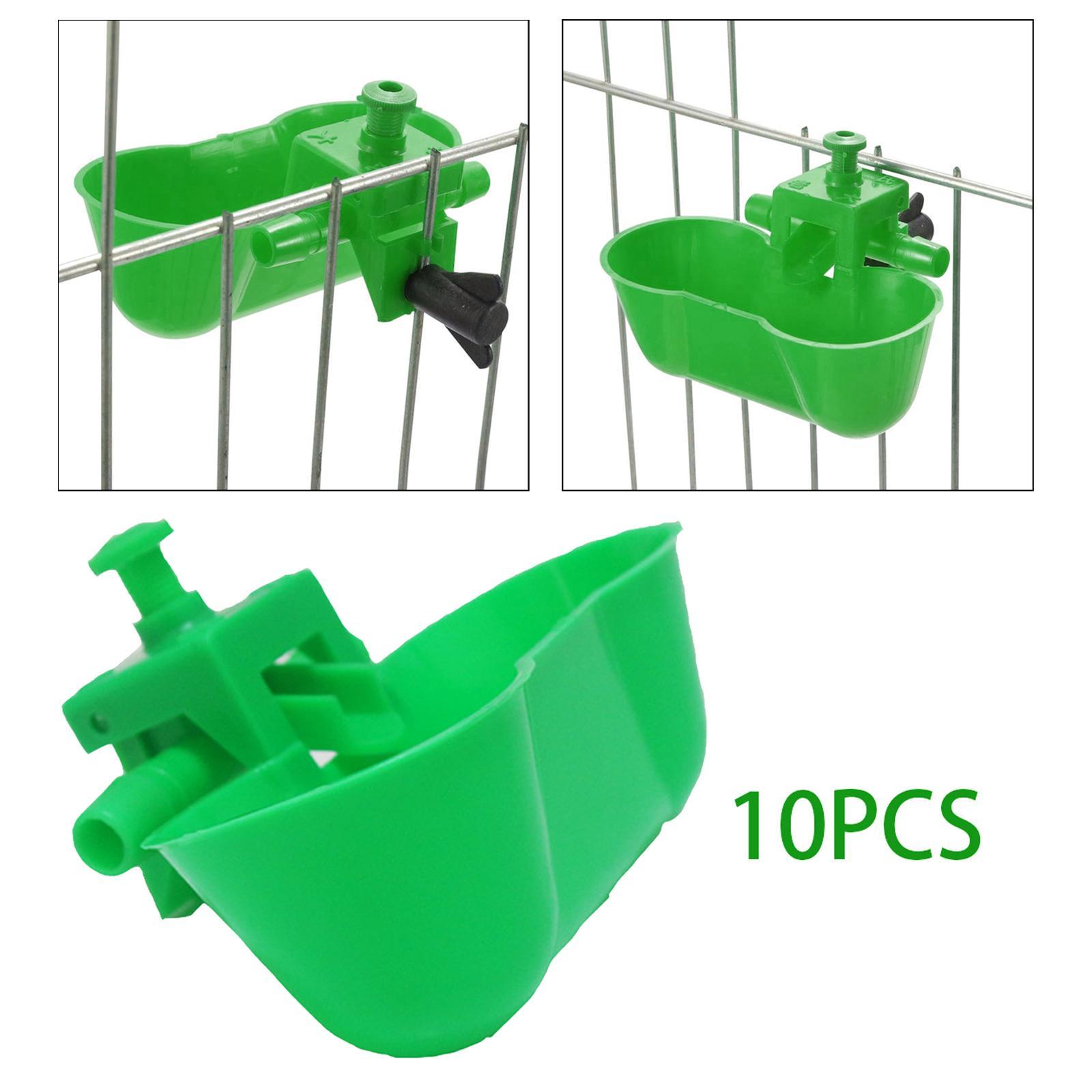 10x Automatic Chicken Cups Cage Hang for Poultry Chicks green