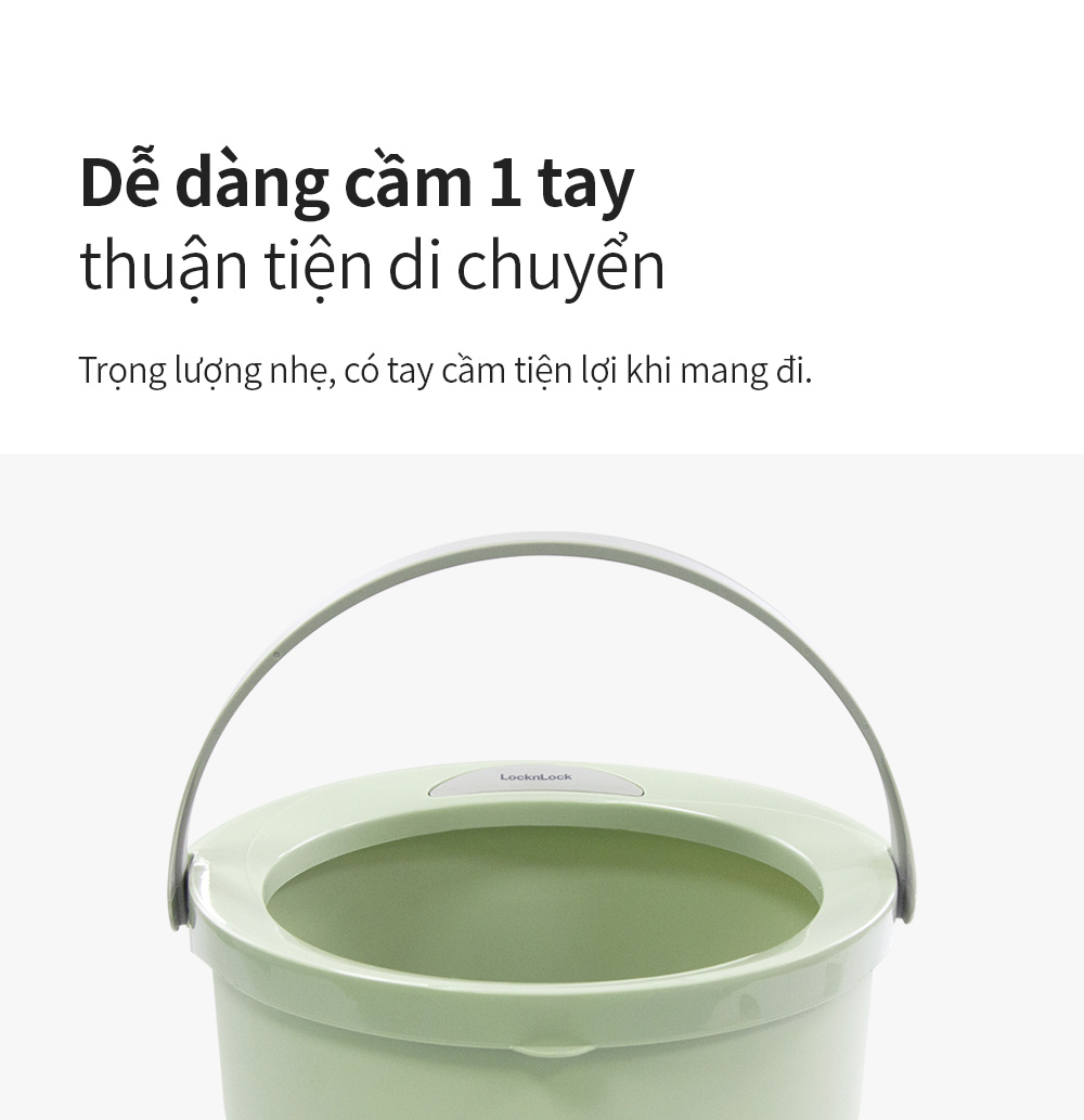 Bộ cây lau nhà Lock&Lock ETM498MITS2 SPIN MOP - Hàng chính hàng, xoay 360 độ và tặng kèm 3 bông lau - JoyMall