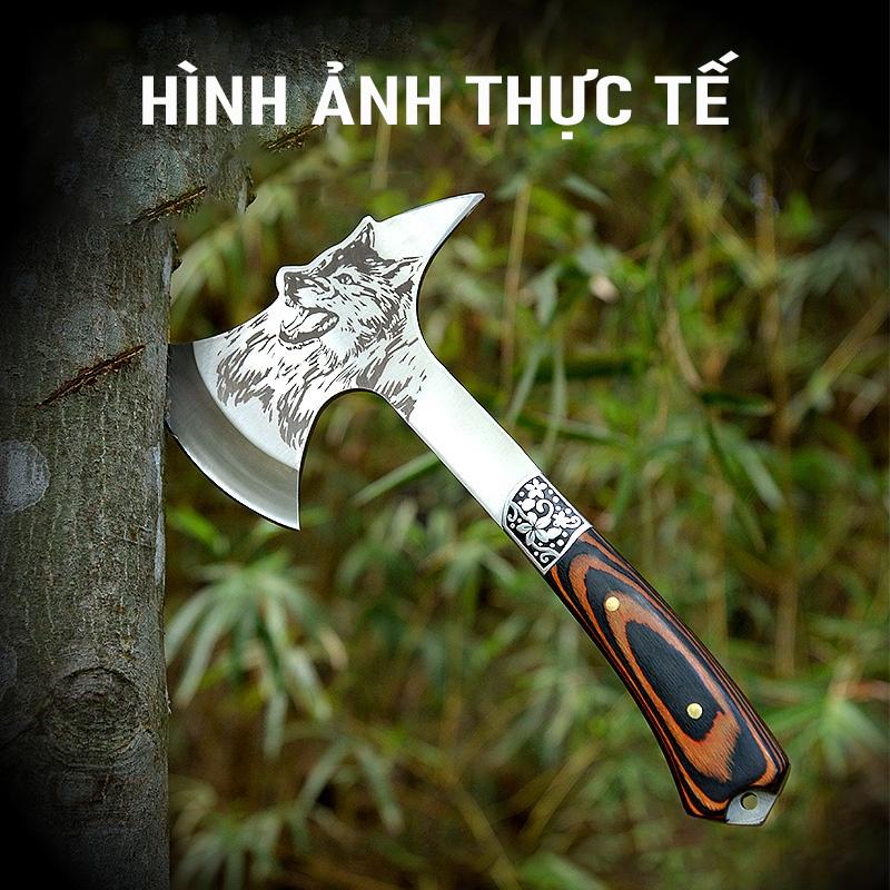 Rìu dã ngoại đa năng,đáp ứng nhu cầu sinh tồn khi cần, thép CRV không rỉ
