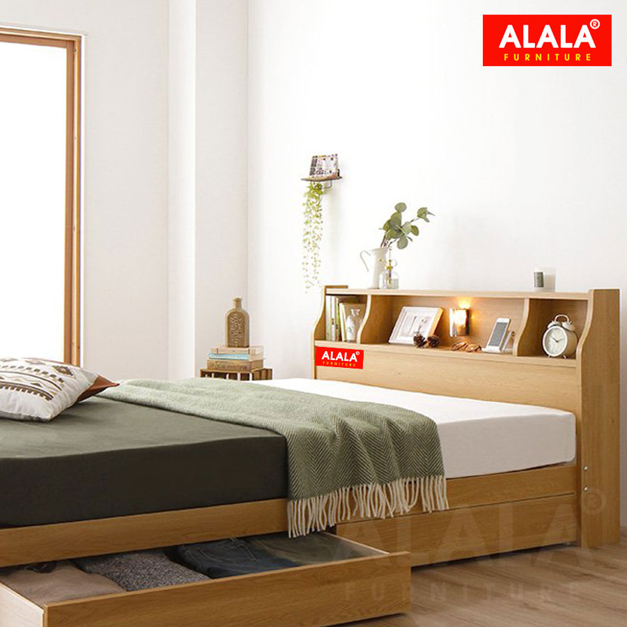 Giường ngủ ALALA06 + 2 hộc kéo / Miễn phí vận chuyển và lắp đặt/ Đổi trả 30 ngày/ Sản phẩm được bảo hành 5 năm từ thương hiệu ALALA/ Chịu lực 700kg