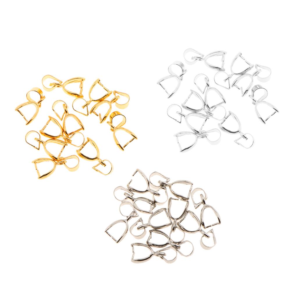 30pcs Pendant Clips Pendant Clasps Pinch Clip Bail Pendant Hooks Connector