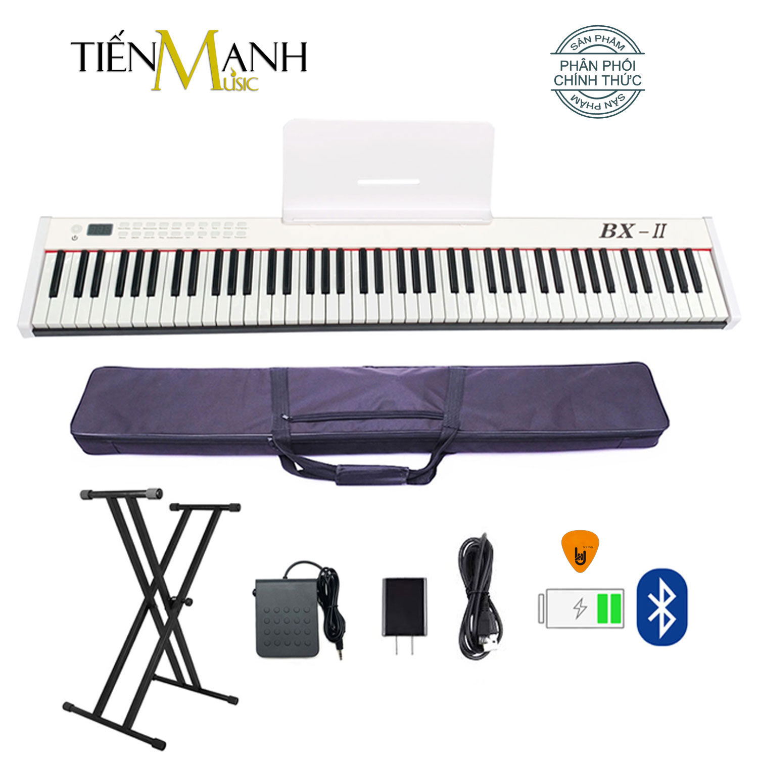 [Màu Trắng] Bộ Đàn Piano Điện Bora BX-II - Đàn, Chân, Bao, Nguồn - 88 Phím nặng Cảm ứng lực BX-02 Midi Keyboard Controllers BX2 Hàng Chính Hãng - Kèm Móng Gẩy DreamMaker